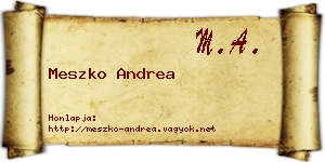 Meszko Andrea névjegykártya